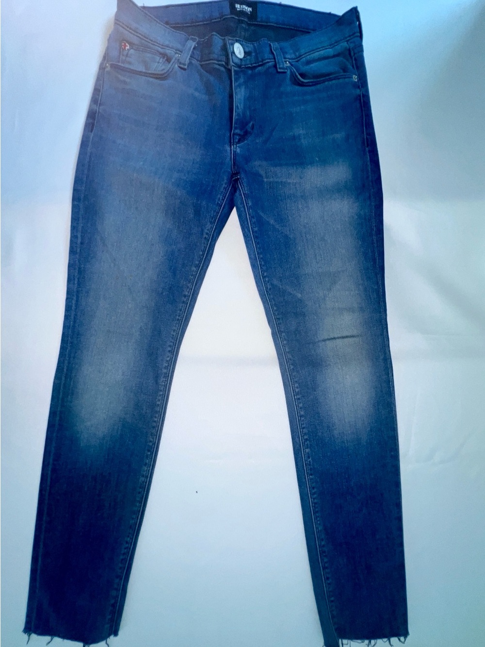 Hudson Jeans Krista Ankle Skinny with Raw Hem, Blue, 28